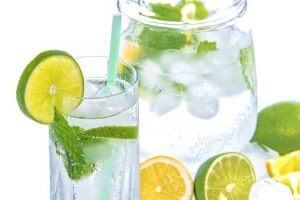Lime and mint infused water