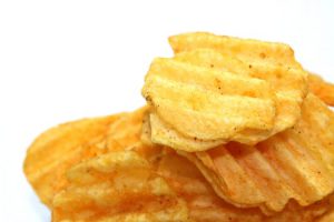 Close-up of ruffle chips