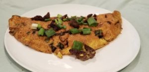 Homemade Sausage and Scallion Omelet