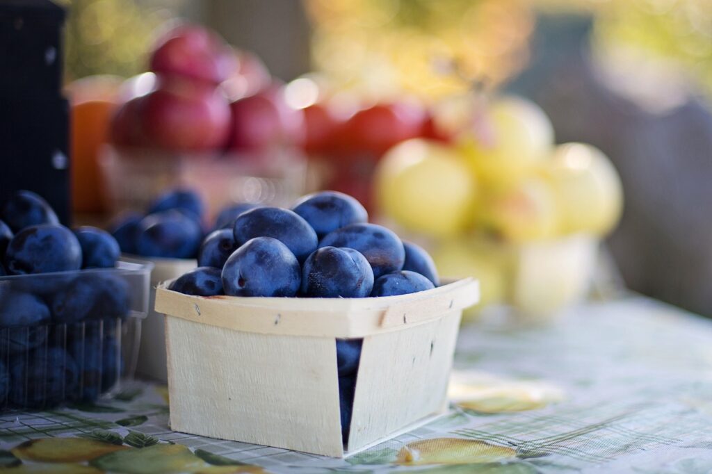 Plum Basket at Farmers Market